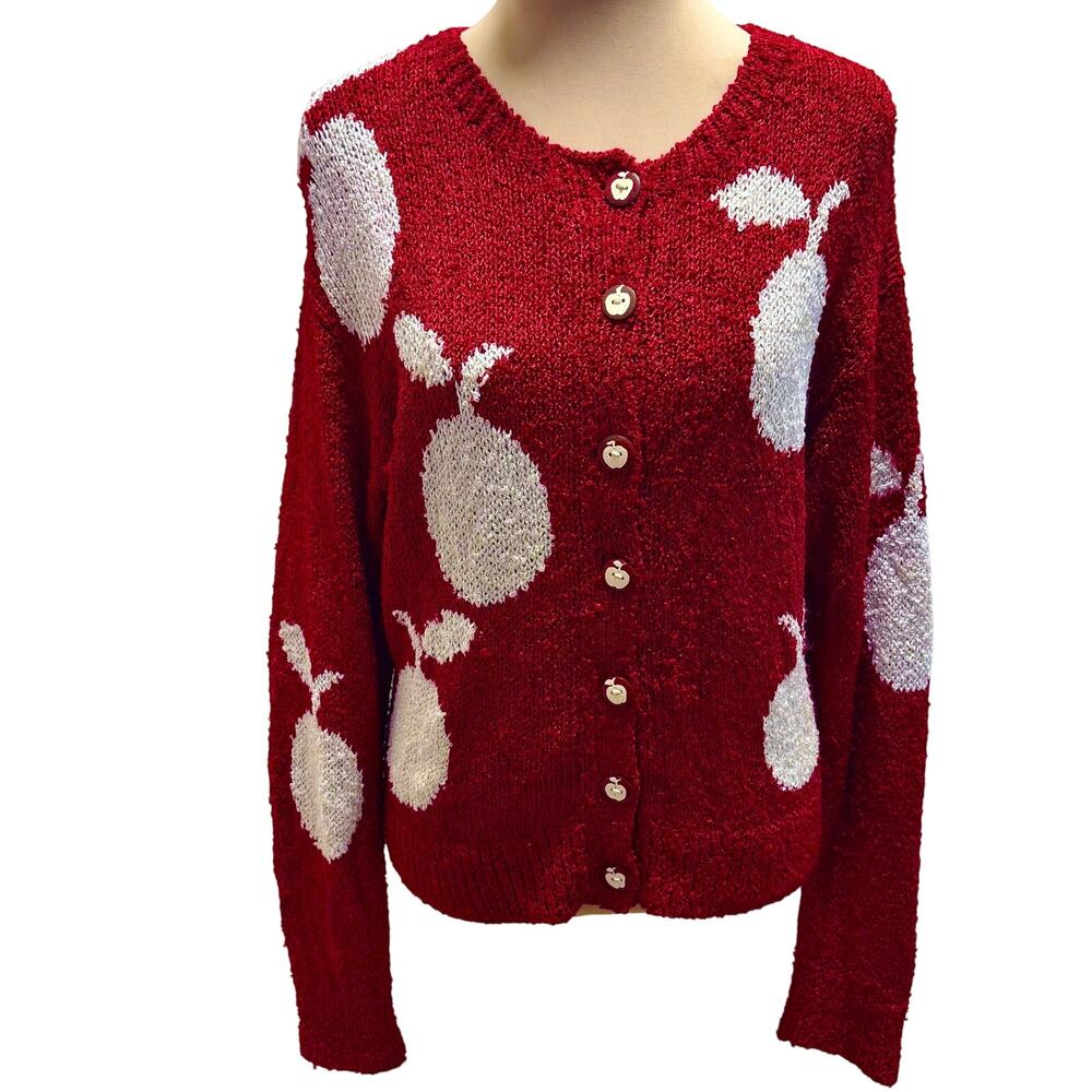 Vintage Y2K South Cotton Bolivia Hand Loomed Apple Sweater